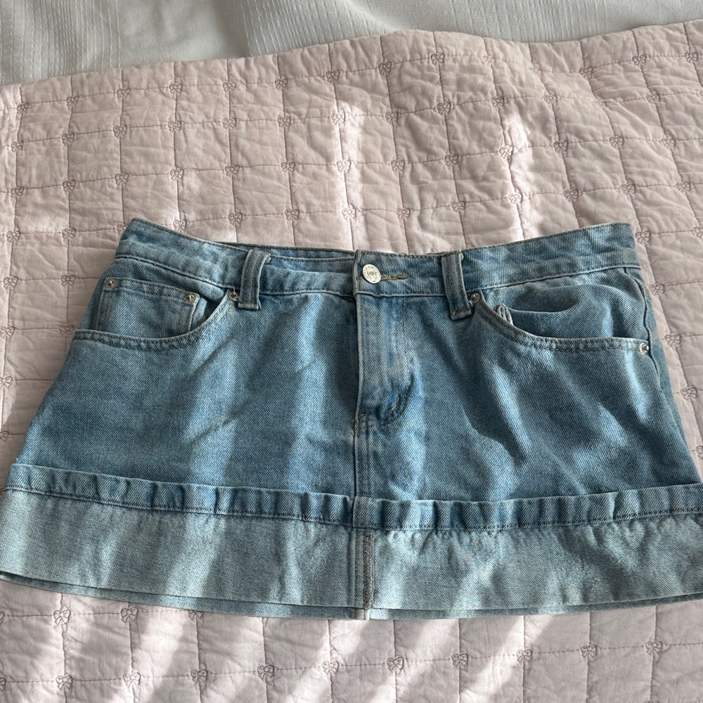 Edikted Denim Mini Skirt
